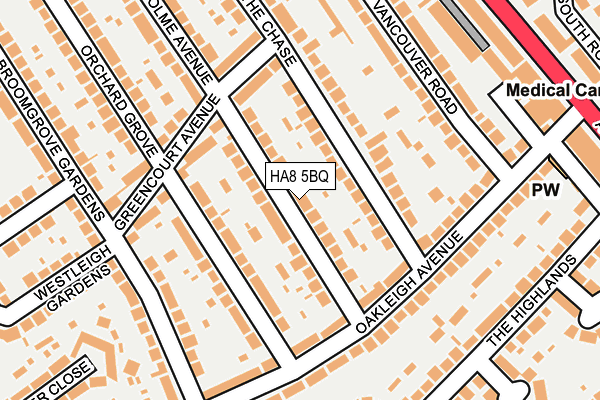 HA8 5BQ map - OS OpenMap – Local (Ordnance Survey)
