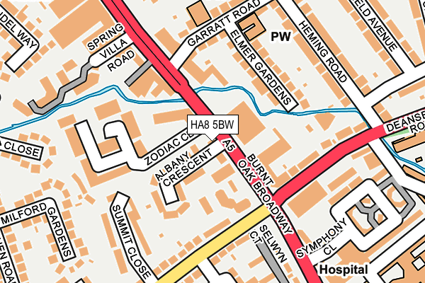 HA8 5BW map - OS OpenMap – Local (Ordnance Survey)