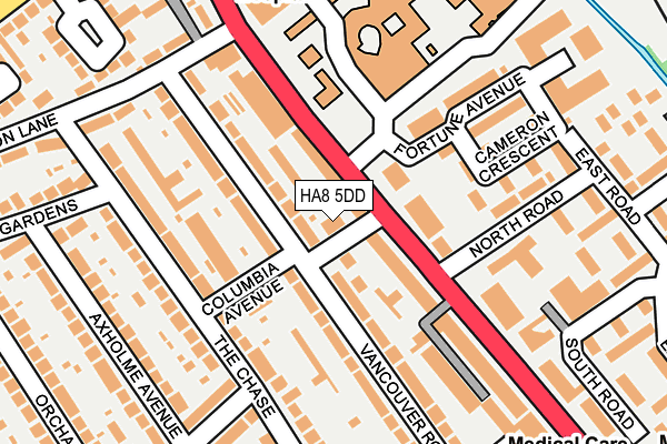 HA8 5DD map - OS OpenMap – Local (Ordnance Survey)