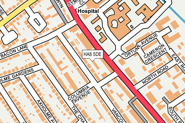 HA8 5DE map - OS OpenMap – Local (Ordnance Survey)