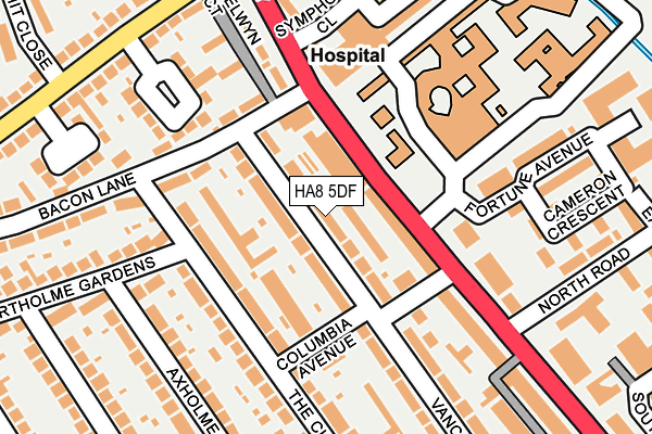 HA8 5DF map - OS OpenMap – Local (Ordnance Survey)