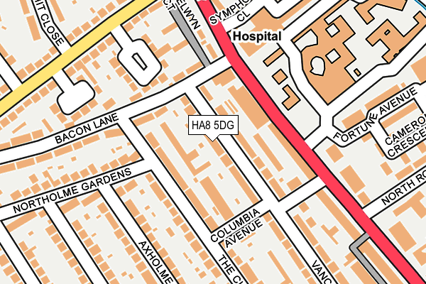 HA8 5DG map - OS OpenMap – Local (Ordnance Survey)