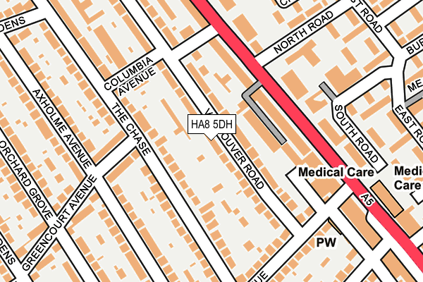 HA8 5DH map - OS OpenMap – Local (Ordnance Survey)