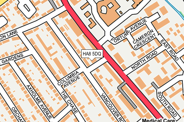 HA8 5DQ map - OS OpenMap – Local (Ordnance Survey)