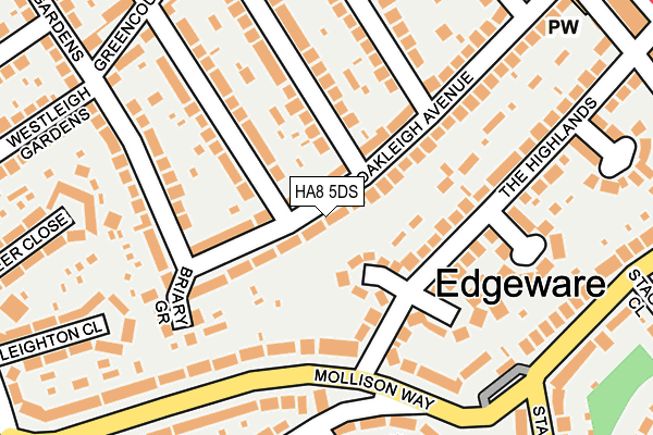 HA8 5DS map - OS OpenMap – Local (Ordnance Survey)