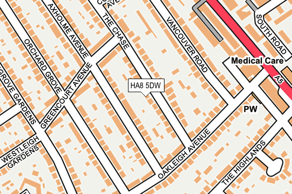 HA8 5DW map - OS OpenMap – Local (Ordnance Survey)