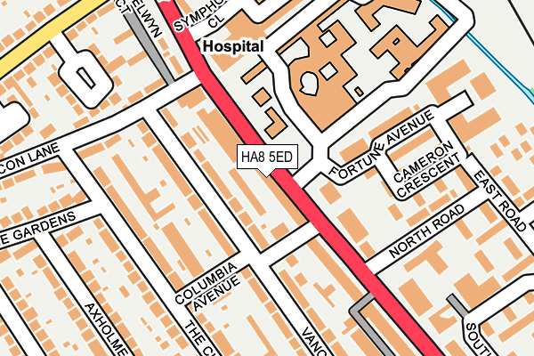 HA8 5ED map - OS OpenMap – Local (Ordnance Survey)