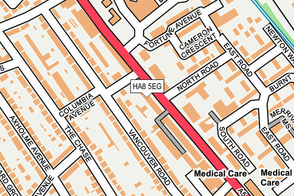 HA8 5EG map - OS OpenMap – Local (Ordnance Survey)