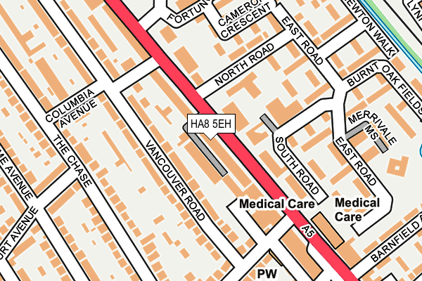 HA8 5EH map - OS OpenMap – Local (Ordnance Survey)