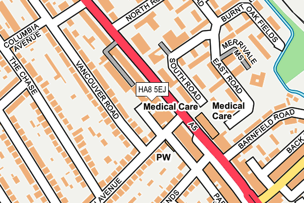 HA8 5EJ map - OS OpenMap – Local (Ordnance Survey)