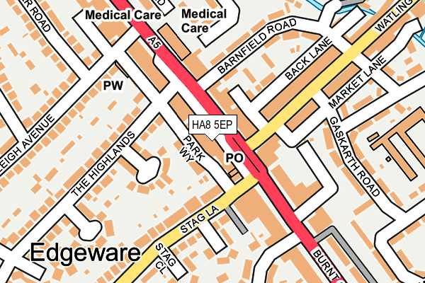 HA8 5EP map - OS OpenMap – Local (Ordnance Survey)