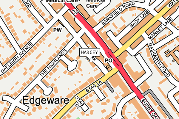 HA8 5EY map - OS OpenMap – Local (Ordnance Survey)