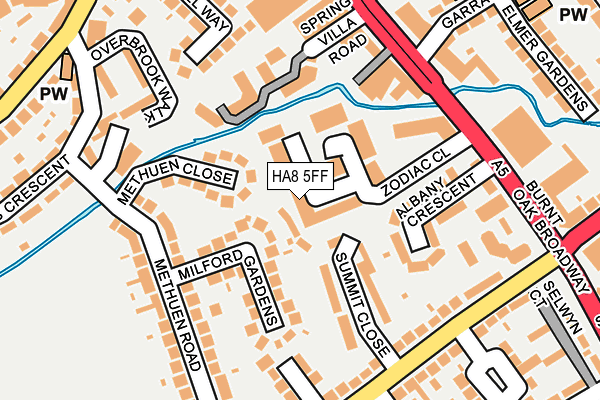 HA8 5FF map - OS OpenMap – Local (Ordnance Survey)