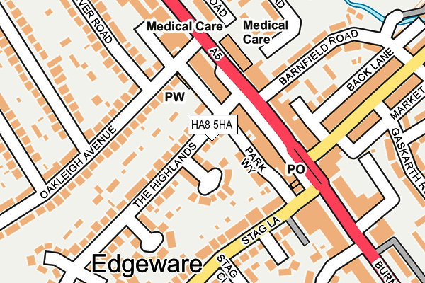 HA8 5HA map - OS OpenMap – Local (Ordnance Survey)