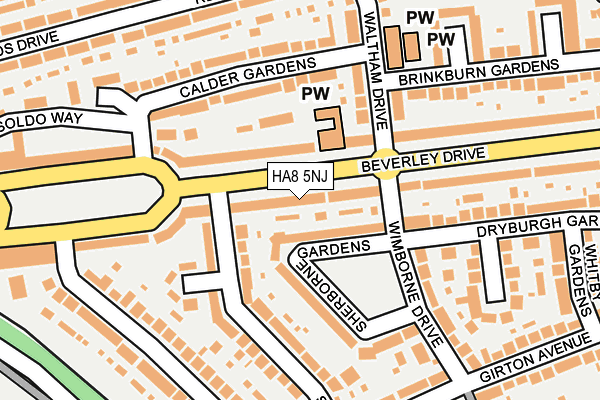 HA8 5NJ map - OS OpenMap – Local (Ordnance Survey)