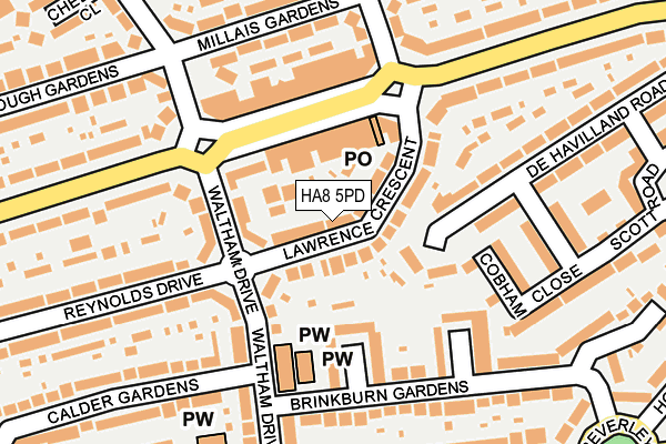 HA8 5PD map - OS OpenMap – Local (Ordnance Survey)