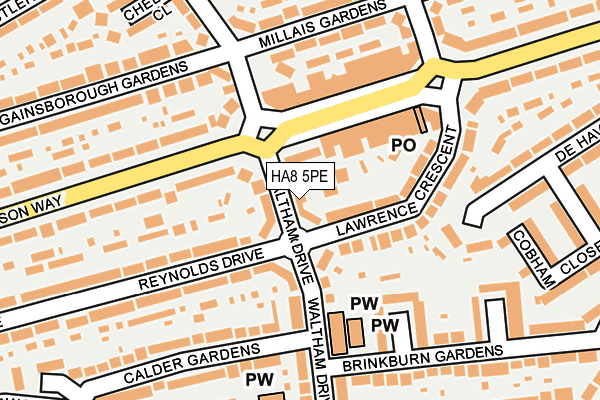 HA8 5PE map - OS OpenMap – Local (Ordnance Survey)
