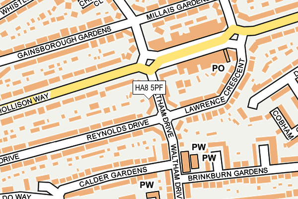 HA8 5PF map - OS OpenMap – Local (Ordnance Survey)