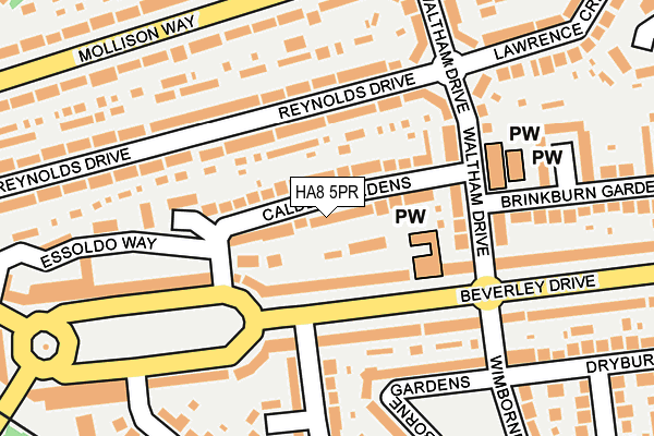 HA8 5PR map - OS OpenMap – Local (Ordnance Survey)