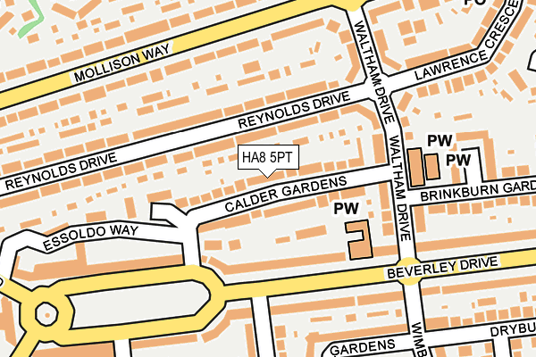 HA8 5PT map - OS OpenMap – Local (Ordnance Survey)