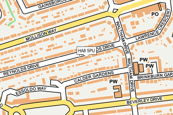 HA8 5PU map - OS OpenMap – Local (Ordnance Survey)