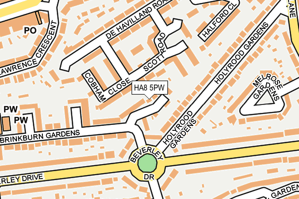 HA8 5PW map - OS OpenMap – Local (Ordnance Survey)