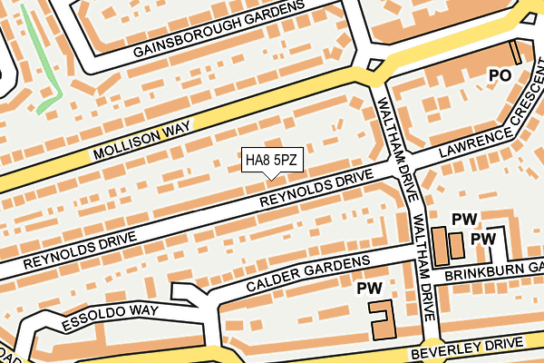 HA8 5PZ map - OS OpenMap – Local (Ordnance Survey)