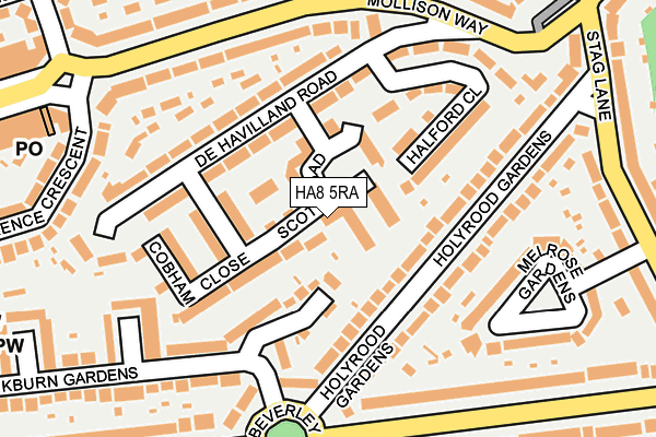 HA8 5RA map - OS OpenMap – Local (Ordnance Survey)