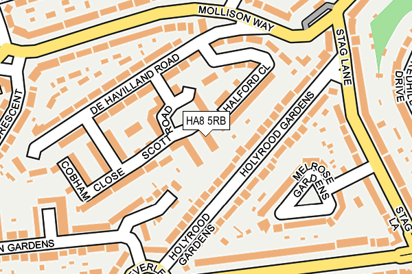 HA8 5RB map - OS OpenMap – Local (Ordnance Survey)