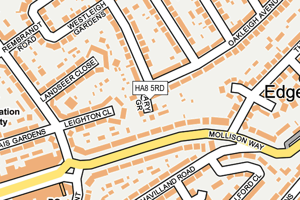 HA8 5RD map - OS OpenMap – Local (Ordnance Survey)