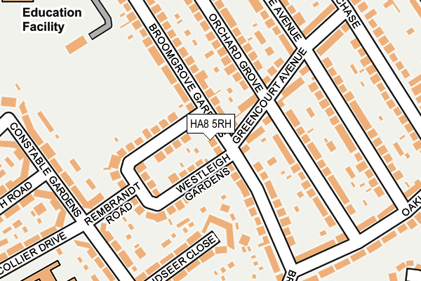 HA8 5RH map - OS OpenMap – Local (Ordnance Survey)