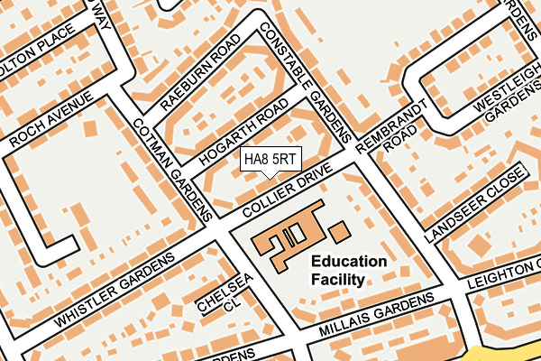 HA8 5RT map - OS OpenMap – Local (Ordnance Survey)
