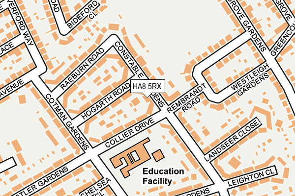 HA8 5RX map - OS OpenMap – Local (Ordnance Survey)