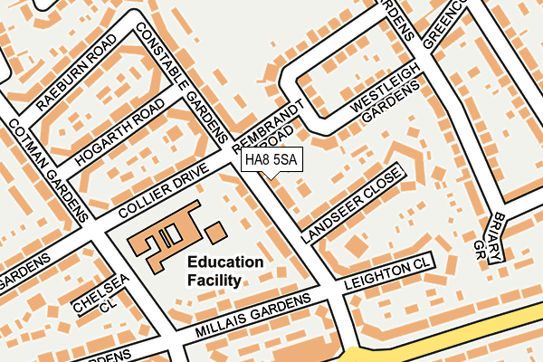 HA8 5SA map - OS OpenMap – Local (Ordnance Survey)