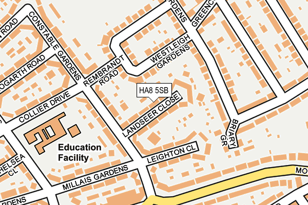 HA8 5SB map - OS OpenMap – Local (Ordnance Survey)