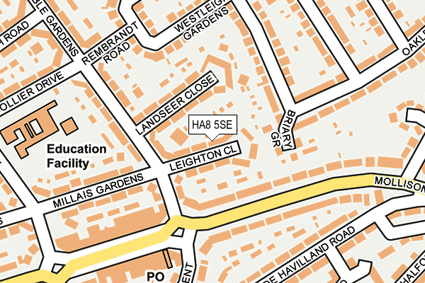 HA8 5SE map - OS OpenMap – Local (Ordnance Survey)