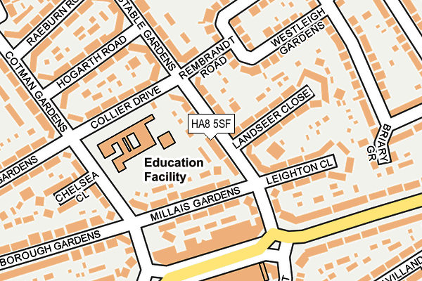 HA8 5SF map - OS OpenMap – Local (Ordnance Survey)