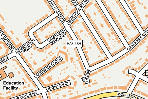 HA8 5SH map - OS OpenMap – Local (Ordnance Survey)