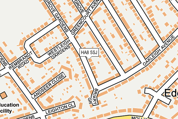 HA8 5SJ map - OS OpenMap – Local (Ordnance Survey)