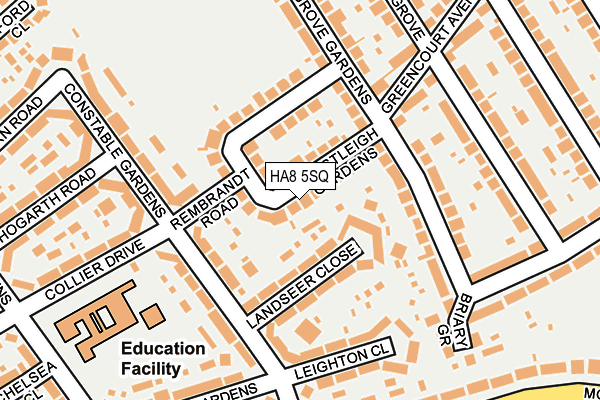 HA8 5SQ map - OS OpenMap – Local (Ordnance Survey)