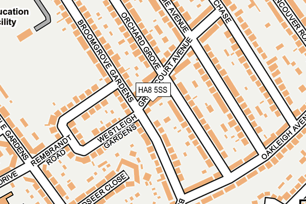 HA8 5SS map - OS OpenMap – Local (Ordnance Survey)