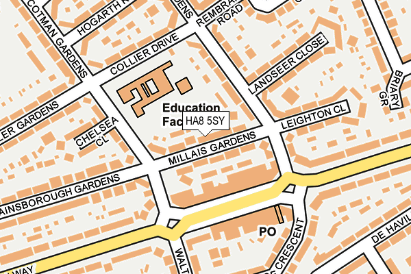 HA8 5SY map - OS OpenMap – Local (Ordnance Survey)