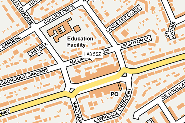 HA8 5SZ map - OS OpenMap – Local (Ordnance Survey)