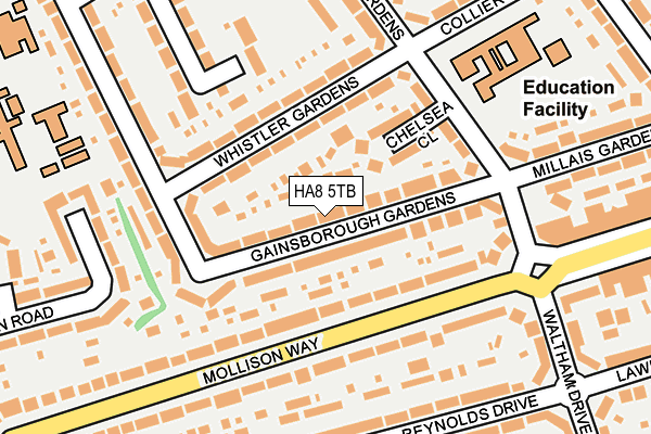 HA8 5TB map - OS OpenMap – Local (Ordnance Survey)