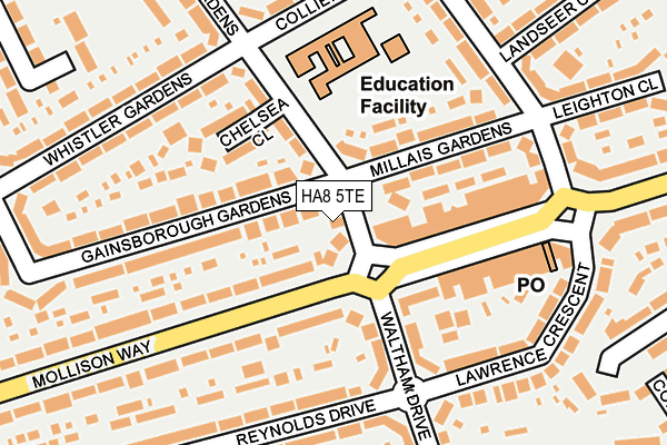 HA8 5TE map - OS OpenMap – Local (Ordnance Survey)