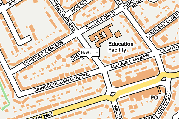 HA8 5TF map - OS OpenMap – Local (Ordnance Survey)