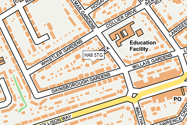 HA8 5TG map - OS OpenMap – Local (Ordnance Survey)