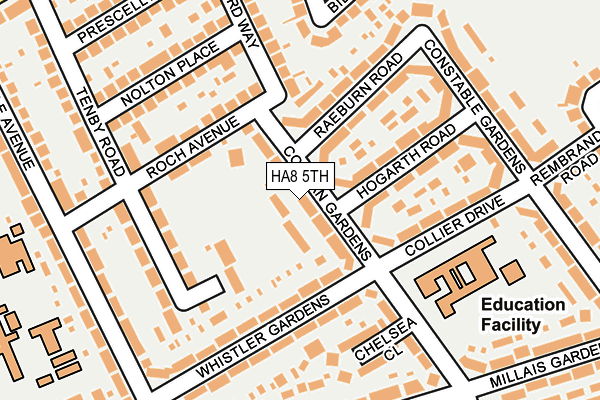 HA8 5TH map - OS OpenMap – Local (Ordnance Survey)