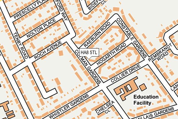 HA8 5TL map - OS OpenMap – Local (Ordnance Survey)