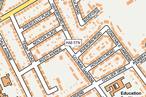 HA8 5TN map - OS OpenMap – Local (Ordnance Survey)